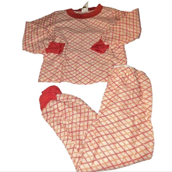 Vintage‎ Velvelon checkered mod pajama set - Picture 1 of 6